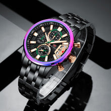 Load image into Gallery viewer, Sport Multifunctional Luxury Mens Watch Quartz Waterproof Colorful Analog Wristwatch Elegant Stainless Steel Design
