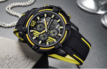 Load image into Gallery viewer, Modern Men's Black Quartz Watches Sports Silicone Strap Luminous Hands Wristwatch Luxury Waterproof Analog Watch
