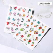 Load image into Gallery viewer, Abstract Lady Face Water Decals Fruit Flower Summer Leopard Alphabet Leaves Nail Stickers Water Black Leaf Sliders Marble Nail Art Stickers Water Transfer Nail Decals Full Wraps Gradient Acrylic Nail Kits for Women Manicure Decoration
