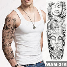Load image into Gallery viewer, Large Tattoo Sleeve Arm Waterproof Temporary Sticker Tiger Fox For Arm Luxury Colorful Design
