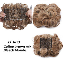 Load image into Gallery viewer, Trending LARGE Comb Clip In Curly Hair Extension Synthetic Hair Pieces Chignon Women Updo Cover Hairpiece Extension Hair Bun Clip in Hair Extension For Volumized Hair Buns For Girls
