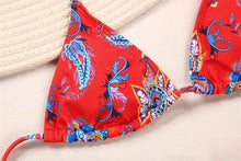 Load image into Gallery viewer, Fashion Swimwear Women Bikini Sets Women Lace Up Two Piece String Bikinis Beach Swimsuit Triangle Bathing Suit Side Tie Swimwear String Swimming Suit For Women Bathing Suit Micro Halter String Triangle Bikini
