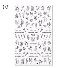 Load image into Gallery viewer, Alphabet Love Shaped  Pattern 3D Nail Stickers Slider Valentine Day Decals Foil For Love Nail Art Decoration Pop Art Nail Stickers Sexy Girl Designs Comics Water Transfer Decals Manicure Lips Nail Art Decorations Slider Nail Art Stickers

