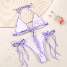 Load image into Gallery viewer, Fashion Swimwear Women Bikini Sets Women Lace Up Two Piece String Bikinis Beach Swimsuit Triangle Bathing Suit Side Tie Swimwear String Swimming Suit For Women Bathing Suit Micro Halter String Triangle Bikini
