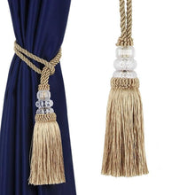 Load image into Gallery viewer, Faux Crystal Beaded Tassels Fringe Curtain Tieback Rope Window Decoration Door Hanging Ball Tassel Accessories Wonderful Curtain Holdbacks Curtains Tiebacks Home Decorative Braided Buckle Fastener Accessories Window Drapery Ball Tassels Tiebacks 50CM
