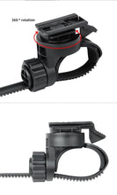 Load image into Gallery viewer, Bicycle Headlight Holder Front LED Lamp Buckle Quick Mount Release Helmet Adaptor Bracket Light Switch 360°Rotation Flashlight Mount Holder Bicycle Cycle Bike Front Torch Mount LED Headlight Holder Clip Clamp Rubber For Diameter Flashlight

