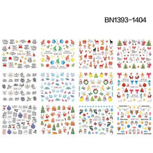 Load image into Gallery viewer, New Geometric Letter Nail Sticker Water Slider Winter Decal Christmas New Year Gift Nail Slider Temporary Tattoos Women Nail Art Stickers Water Transfer Decals Design Nail Art Supplies Manicure Acrylic Nail Foil Stencils Decorations
