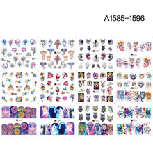 Load image into Gallery viewer, New Geometric Letter Nail Sticker Water Slider Winter Decal Christmas New Year Gift Nail Slider Temporary Tattoos Women Nail Art Stickers Water Transfer Decals Design Nail Art Supplies Manicure Acrylic Nail Foil Stencils Decorations
