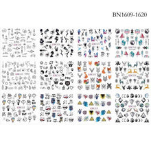 Load image into Gallery viewer, New Geometric Letter Nail Sticker Water Slider Winter Decal Christmas New Year Gift Nail Slider Temporary Tattoos Women Nail Art Stickers Water Transfer Decals Design Nail Art Supplies Manicure Acrylic Nail Foil Stencils Decorations
