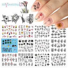 Load image into Gallery viewer, New Geometric Letter Nail Sticker Water Slider Winter Decal Christmas New Year Gift Nail Slider Temporary Tattoos Women Nail Art Stickers Water Transfer Decals Design Nail Art Supplies Manicure Acrylic Nail Foil Stencils Decorations
