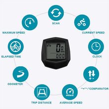 Load image into Gallery viewer, Multifunction Waterproof Wired Digital Bike Ride Speedometer Odometer Bicycle Cycling Speed Counter Table Bicycle Waterproof Cycling Computer Multifunction Odometer Stopwatch Riding Clock Wired Digital Backlight
