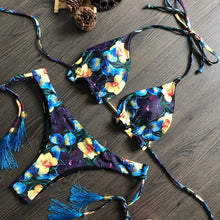Load image into Gallery viewer, Popular Women's Beachwear  Bikini Set Swimwear Push-Up Padded Swimsuit Floral Bikini Set Low Rise Ruffled Two Pieces Swimsuit Push Up Bathing Suit Swimwear
