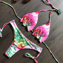 Load image into Gallery viewer, Popular Women's Beachwear  Bikini Set Swimwear Push-Up Padded Swimsuit Floral Bikini Set Low Rise Ruffled Two Pieces Swimsuit Push Up Bathing Suit Swimwear
