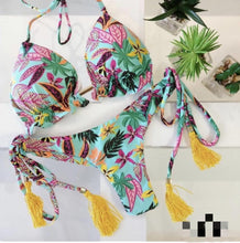 Load image into Gallery viewer, Popular Women's Beachwear  Bikini Set Swimwear Push-Up Padded Swimsuit Floral Bikini Set Low Rise Ruffled Two Pieces Swimsuit Push Up Bathing Suit Swimwear
