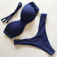Load image into Gallery viewer, Bikini Push Up Swimsuit Female Swimwear Women's Bathing Suits Push Up Underwire Bikini Set Padded Two Piece Swimsuits Women Two-pieces Durable Bikini Set With Bra Cup Modern Bathing Suit
