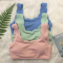 Load image into Gallery viewer, Women Solid Swimwear Female Bathing Suit Scalloped High Waist Bikini Set Two Pieces Women's Solid Color Lace-up High Waist Scoop Collar Padded Bathing Suit
