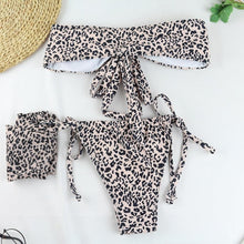 Load image into Gallery viewer, Bikini Women Push Up Swimsuit 3 Piece Bikini Set With Cover Up Women's Fashion 3 Piece Tie Dye Top Bikini Set Swimsuit Cover Up Skirt Swimwear Push Up Bather Swim Wear
