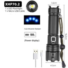 Load image into Gallery viewer, Rechargeable LED Flashlight High Lumen USB Ultra Bright Adjustable Powerful Zoomable Flashlight Water Resistant For  Daily Household and Outdoor Camping Hiking Riding Running

