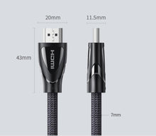Load image into Gallery viewer, Black HDMI Cable 2.1 8K60Hz 4K120Hz HDMI Splitter HDR10 48Gbps Ultra High Speed 4K 120Hz Braided HDMI Cable Dynamic HDR Vision HDR 10 Compatible With UHD TV Gaming Console
