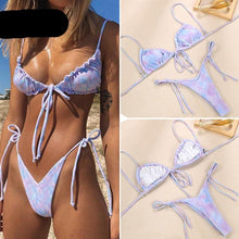 Load image into Gallery viewer, Halter Bikinis Swimsuit String Bikini Swimsuit for Women Triangle Tie Side Adjustable Swimsuit Bathing Suit 2 Piece Set New 2 Piece Swimwear High Cut Bikini Set Print Bandage Beachwear
