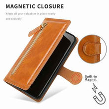 Load image into Gallery viewer, Zipper Wallet Flip Case For iPhone With Wireless Charging Support
