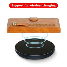 Load image into Gallery viewer, Zipper Wallet Flip Case For iPhone With Wireless Charging Support
