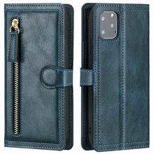 Load image into Gallery viewer, Zipper Wallet Flip Case For iPhone With Wireless Charging Support
