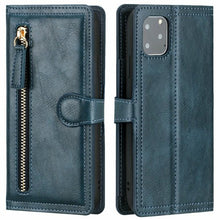 Load image into Gallery viewer, Zipper Wallet Flip Case For iPhone With Wireless Charging Support
