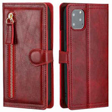 Load image into Gallery viewer, Zipper Wallet Flip Case For iPhone With Wireless Charging Support
