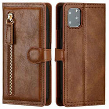 Load image into Gallery viewer, Zipper Wallet Flip Case For iPhone With Wireless Charging Support
