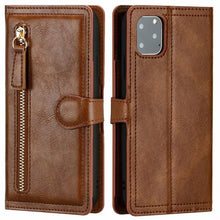 Load image into Gallery viewer, Zipper Wallet Flip Case For iPhone With Wireless Charging Support

