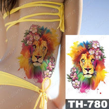 Load image into Gallery viewer, Luxury Big Waterproof Temporary Sticker Tattoo Large Flowers And Animals Body Tattos For Womens
