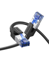 Load image into Gallery viewer, Elegant Black Ethernet Cable CAT8 40Gbps 2000MHz CAT 8 Networking Nylon Braided Internet LAN Network Cable With Gold Silver Plated RJ45 Connector Cord For Router TV
