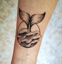 Load image into Gallery viewer, Elegant Black Waterproof Temporary Tattoo Stickers Moon Hill Modern Body Art Stickers Hand Foot High Quality For Womens
