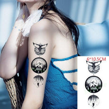 Load image into Gallery viewer, Elegant Black Waterproof Temporary Tattoo Stickers Moon Hill Modern Body Art Stickers Hand Foot High Quality For Womens
