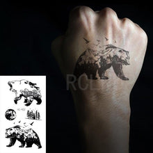 Load image into Gallery viewer, Elegant Black Waterproof Temporary Tattoo Stickers Moon Hill Modern Body Art Stickers Hand Foot High Quality For Womens
