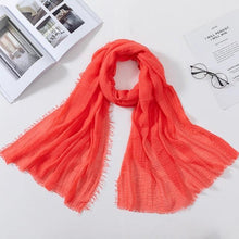Load image into Gallery viewer, Soft Muslim Crinkle Hijab Scarf Soft Cotton Headscarf Ultra Soft Breathable Head Scarf Islamic Head Wraps Hijab For Women 70*175cm
