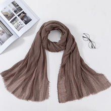 Load image into Gallery viewer, Soft Muslim Crinkle Hijab Scarf Soft Cotton Headscarf Ultra Soft Breathable Head Scarf Islamic Head Wraps Hijab For Women 70*175cm

