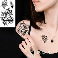 Load image into Gallery viewer, Elegant Waterproof Tattoo Sticker Sun Moon Fake Tatto Fashion Moon Temporary Fun Sun Wave Magic Tatoos For Womens Mens

