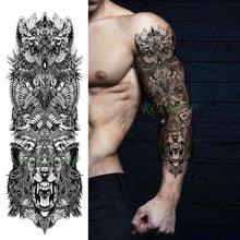 Load image into Gallery viewer, Extra Large Full Arm Leg Body Hand Waterproof Fake Tattoo Stickers Temporary Realistic Black Modern Mens Tattoo
