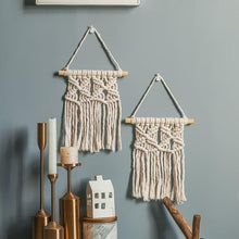 Load image into Gallery viewer, Handmade Wall Art Home Wall Decor Woven Hanging Tapestry Tassel Wind Chimes Wall Hanging Ornaments  Hand Macrame Wall  For Wall Wedding Living Room Gallery Patio Apartment Yard Decor
