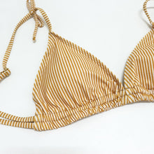 Load image into Gallery viewer, High Waist Belt Bikini Set Stripe Swimsuit Tie Front Women Swimwear Female Beach Wear Swim Bathing Suit Women's Detachable Padded Cutout Push Up Striped Bikini Set Two Piece Swimsuit
