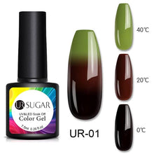 Load image into Gallery viewer, Luxury Modern Elegant Colorful Diamond Gel Nail Polish UV Temperature Color Changing Elegant Fashion Rainbow Colors For Womens
