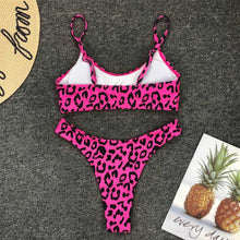 Load image into Gallery viewer, Leopard Bikini Women Swimwear Female Swimsuit Women Two Pieces Scalloped Bikini Set Swimsuits  Bathing Suit Two-pieces Bikini Set Bather Bathing Suit
