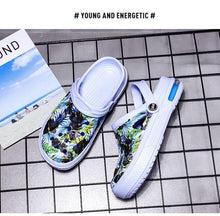 Load image into Gallery viewer, Mens Womens Sandals Hole Shoes Rubber Clogs Couple Garden Shoes Color Printing Air Cushion Beach Sandals Unisex Garden Clogs Lightweight Slip On Women Men Beach Sandals Water Shoes

