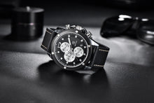 Load image into Gallery viewer, Multifunction Brown Luxury New Men's Watches Quartz Sport Chronograph Elegant Leather Bracelet Men Wrist Watch

