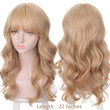 Load image into Gallery viewer, Synthetic Wigs For Women Daily Cosplay Long Water Wave  Lolita Wig With Bangs Cold Brown Heat Resistant Hair Bob Wigs For Black Women Cosplay Wigs For Women Gifts for Girlfriends
