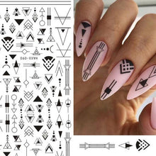 Load image into Gallery viewer, Gold 3D Nail Sticker Curve Stripe Lines Nails Stickers Gradient Adhesive Striping Tape Nail Foil Nail Art Stickers Decals Silver Strip Line Nail Decal Self-Adhesive 3D Wave Decal Decoration Metallic Curve Design Decoration for Women Girls
