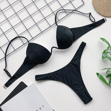 Load image into Gallery viewer, High Waist Bikini Push Up Swimsuit Leopard Swimwear Women Bikini Set Swimsuits For Women V-Wired Underwire Push Up High Cut Bikini Set Two Pieces Bathing Suits Women Bathing Suit
