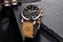 Load image into Gallery viewer, Luxury Men's Business Watches Fashion Watch Waterproof For Men's Casual Sport Leather Strap
